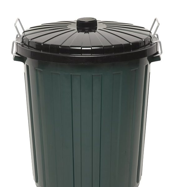 Plastic Garbage Bin With Lid 55L Green