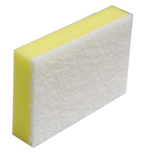 White and Yellow Sponge Scourer 15x10cm