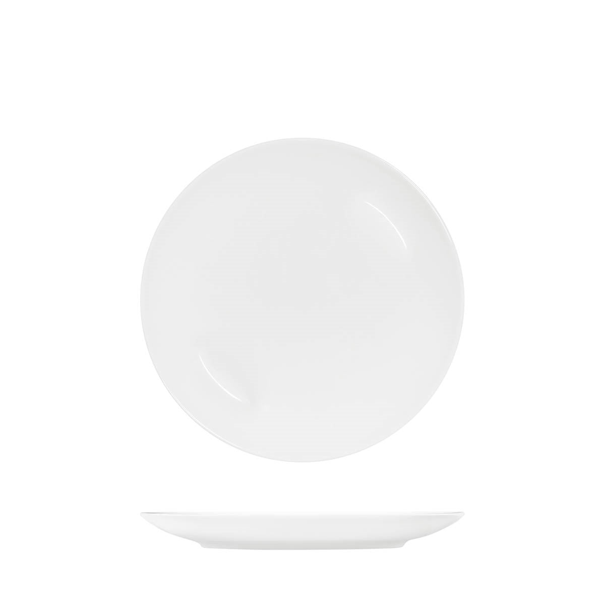 TABLEKRAFT CORE WHITE ROUND PLATE COUPE SHAPE-200mm (Box of 6)