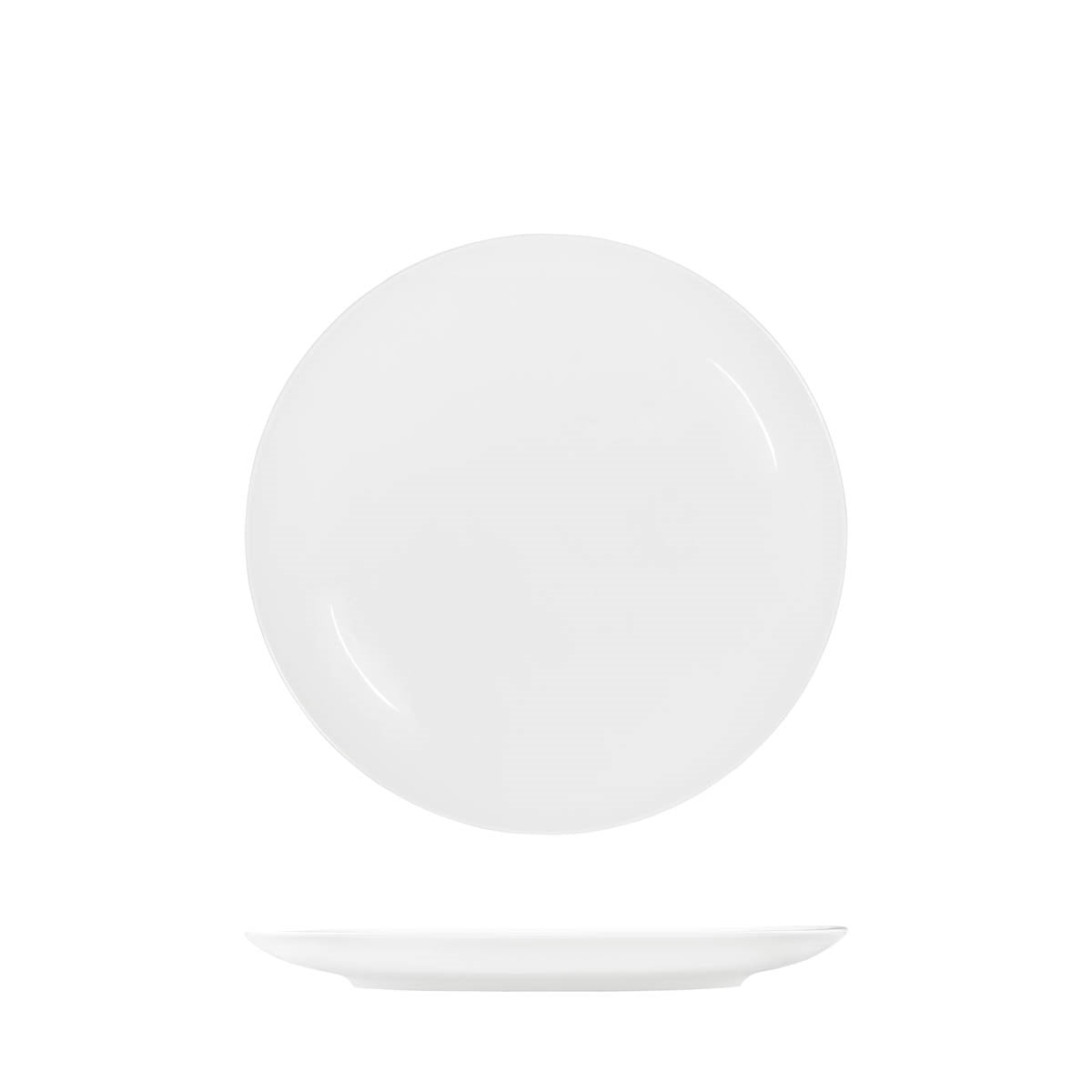 TABLEKRAFT CORE WHITE ROUND PLATE COUPE SHAPE-225mm (Box of 6)