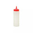 SAUCE BOTTLE-750ml "CATER-RAX" RED TOP/CLEAR BODY
