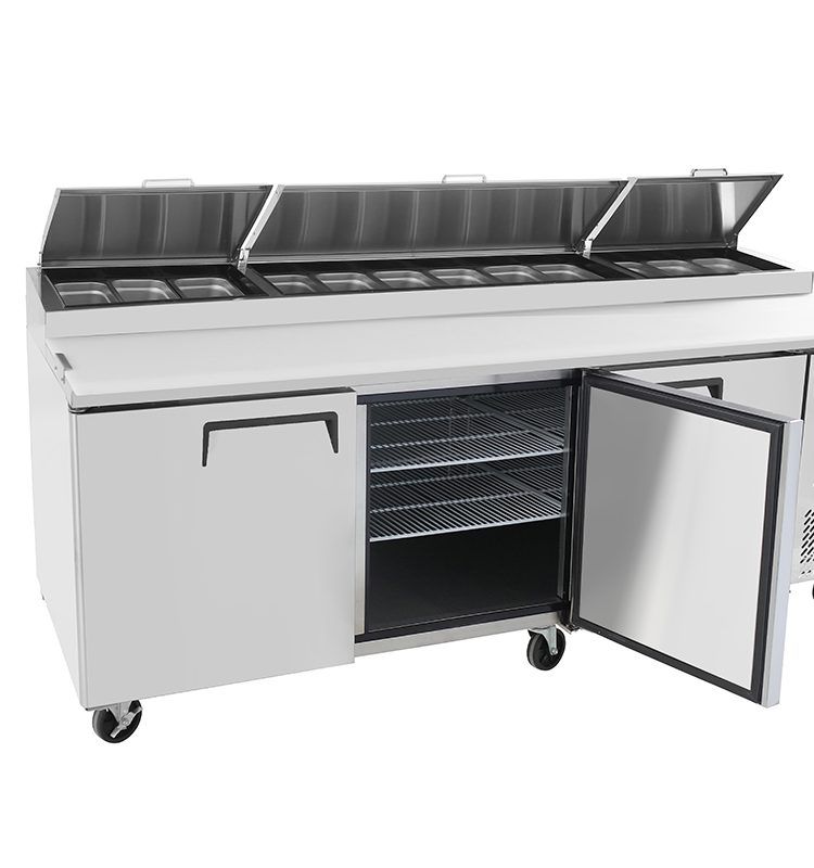 3 DOOR PIZZA PREP TABLE FRIDGE 2362 MM MPF8203