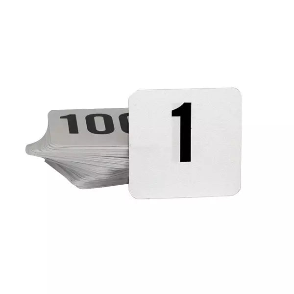 Flat Plastic Table Numbers - Set of 1-100
