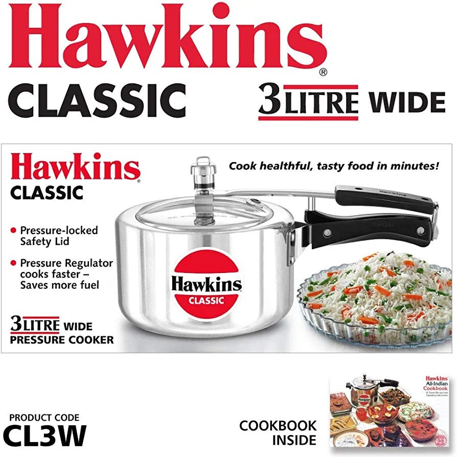 CL 3W CLASSIC 3 LTR WIDE PRESSURE COOKER