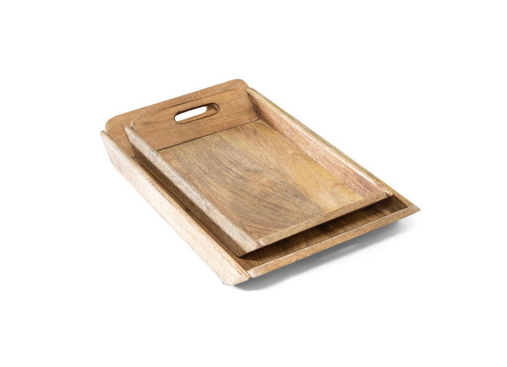 Wooden serving tray (set of 2) 27x44x5.5cm
