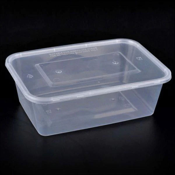 750ML Rectangle Containers with Lid 50 Pack