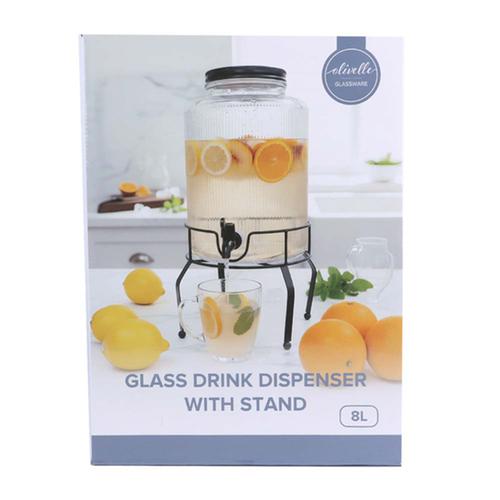 Glass Drnk Dispense w Stand 8L