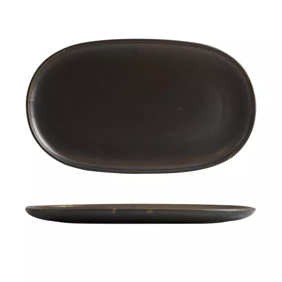 PLATE OVAL COUPE-405x240mm RUST MODA PORCELAIN