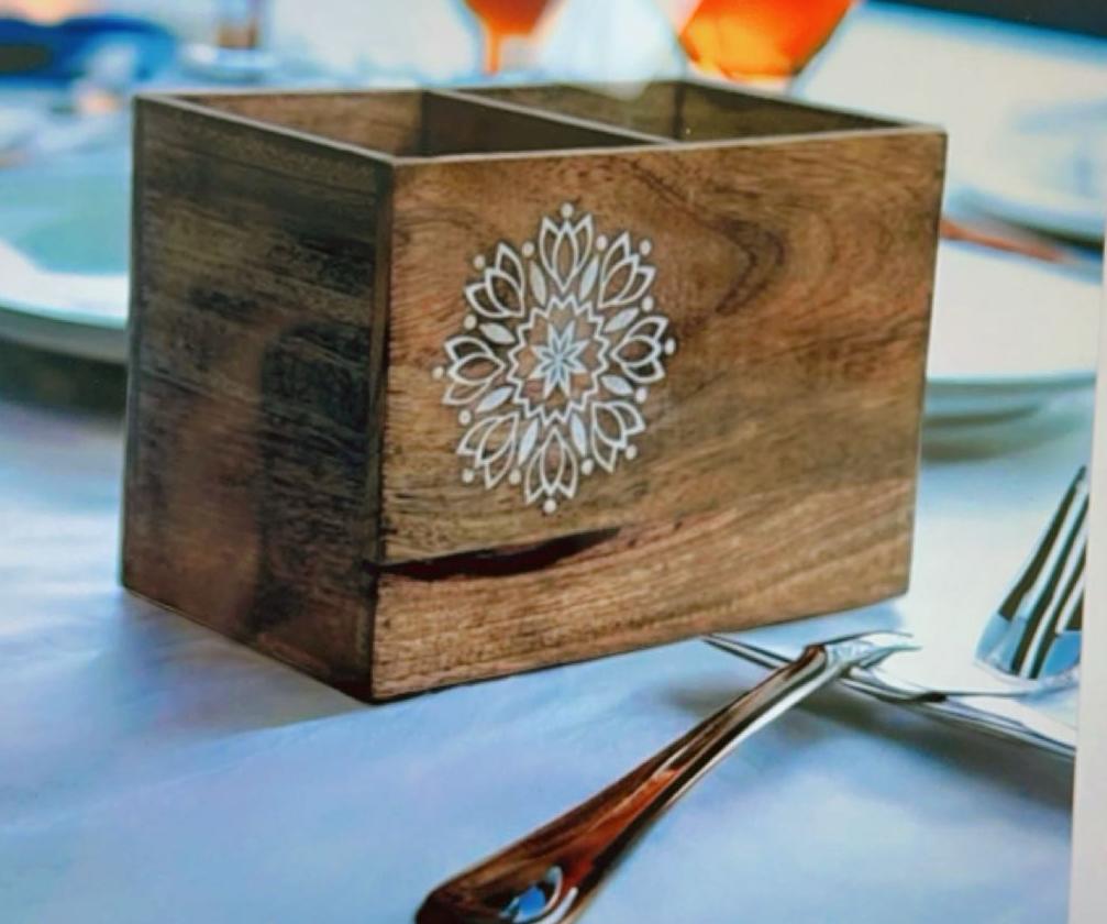 Wooden Cutlery Storage 12x18x10.5cm 1pcs