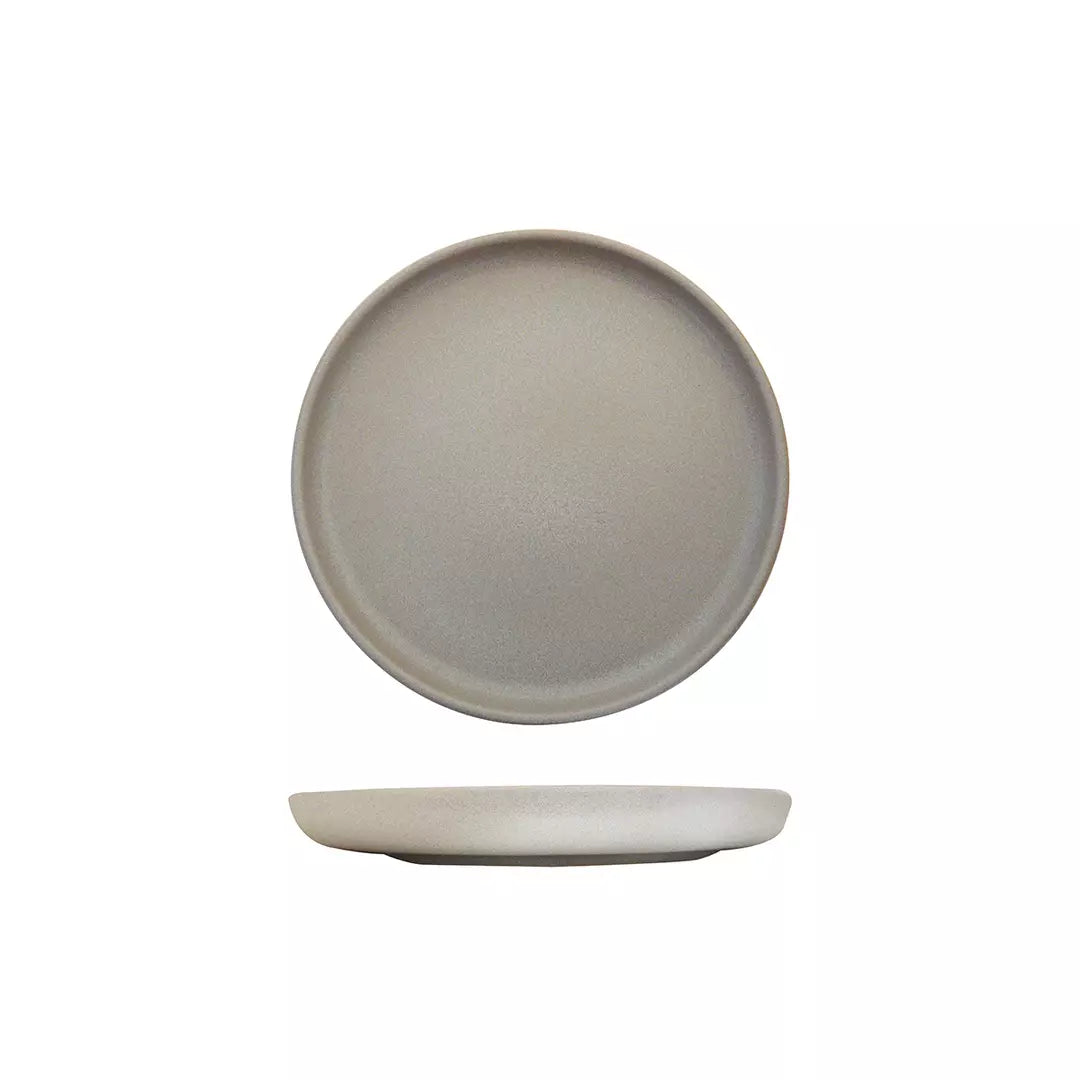 Eclipse Light Grey Round Walled Plate 220mm (Pack of 6)