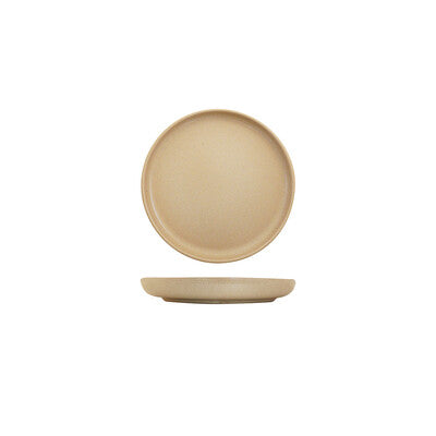 Uno Taupe Round Walled Plate - 175mm Diameter
