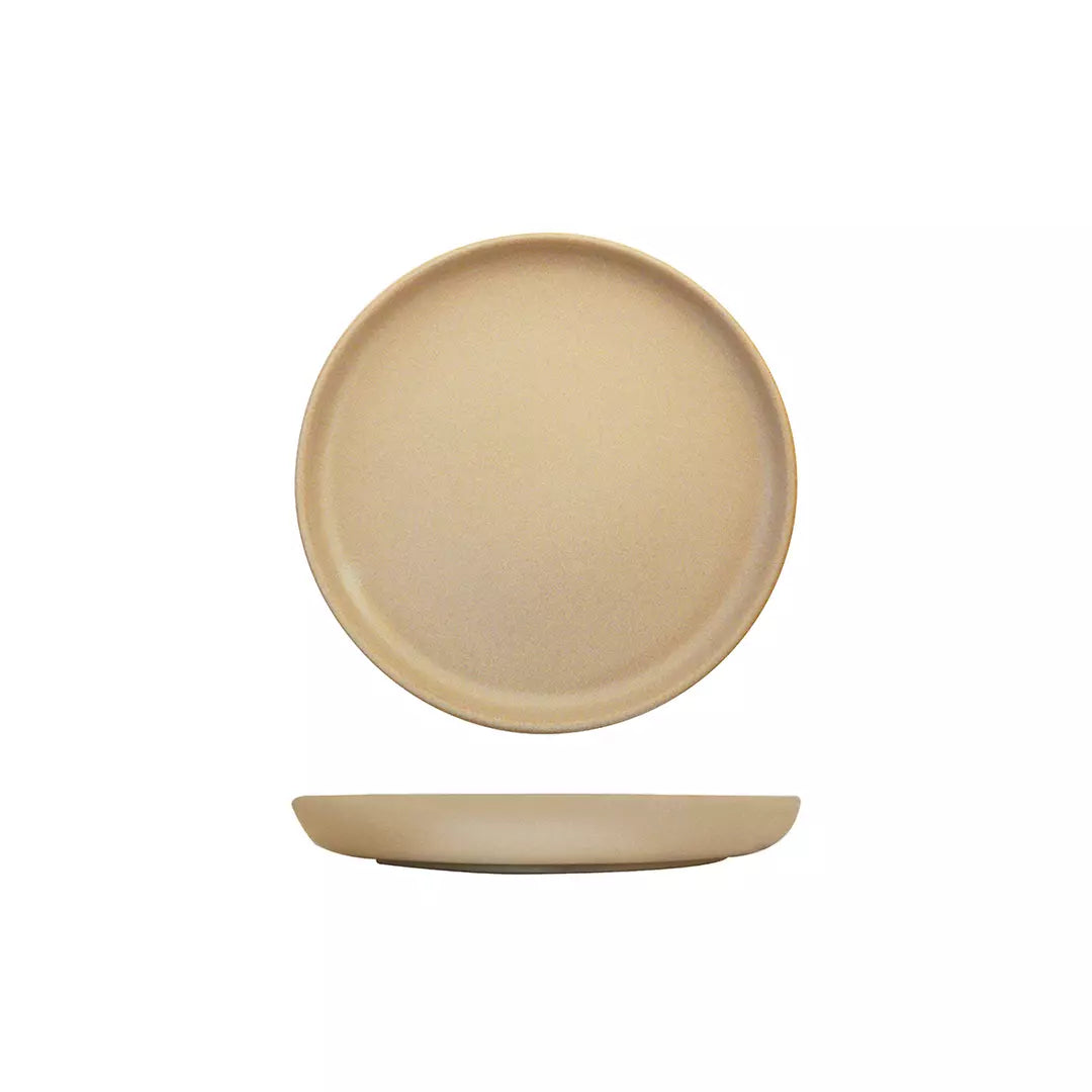 Eclipse Taupe Round Walled Plate 220mm (Pack of 6)