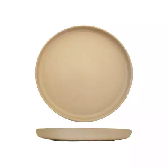Uno Taupe Round Walled Plate - 280mm Diameter