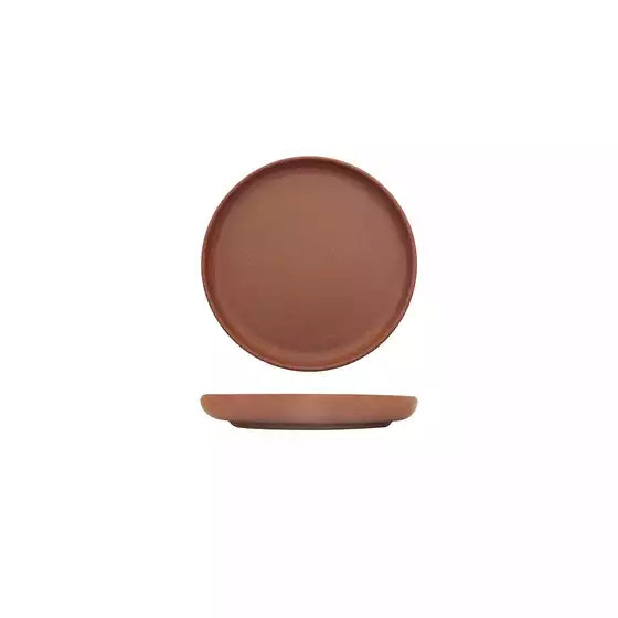 Uno Brown Round Walled Plate - 175mm (Box of 6)