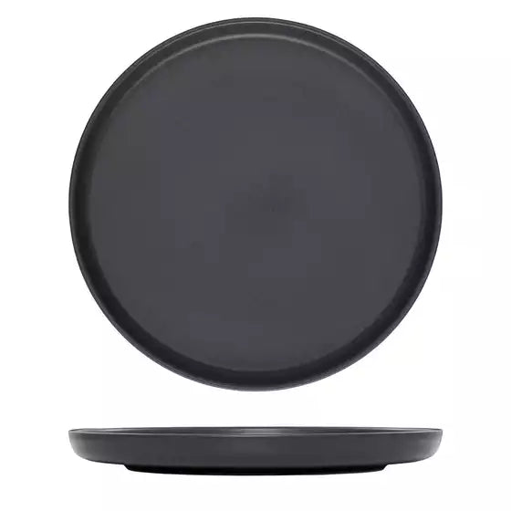 Uno Black Round Walled Plate - 280mm (Box of 6)
