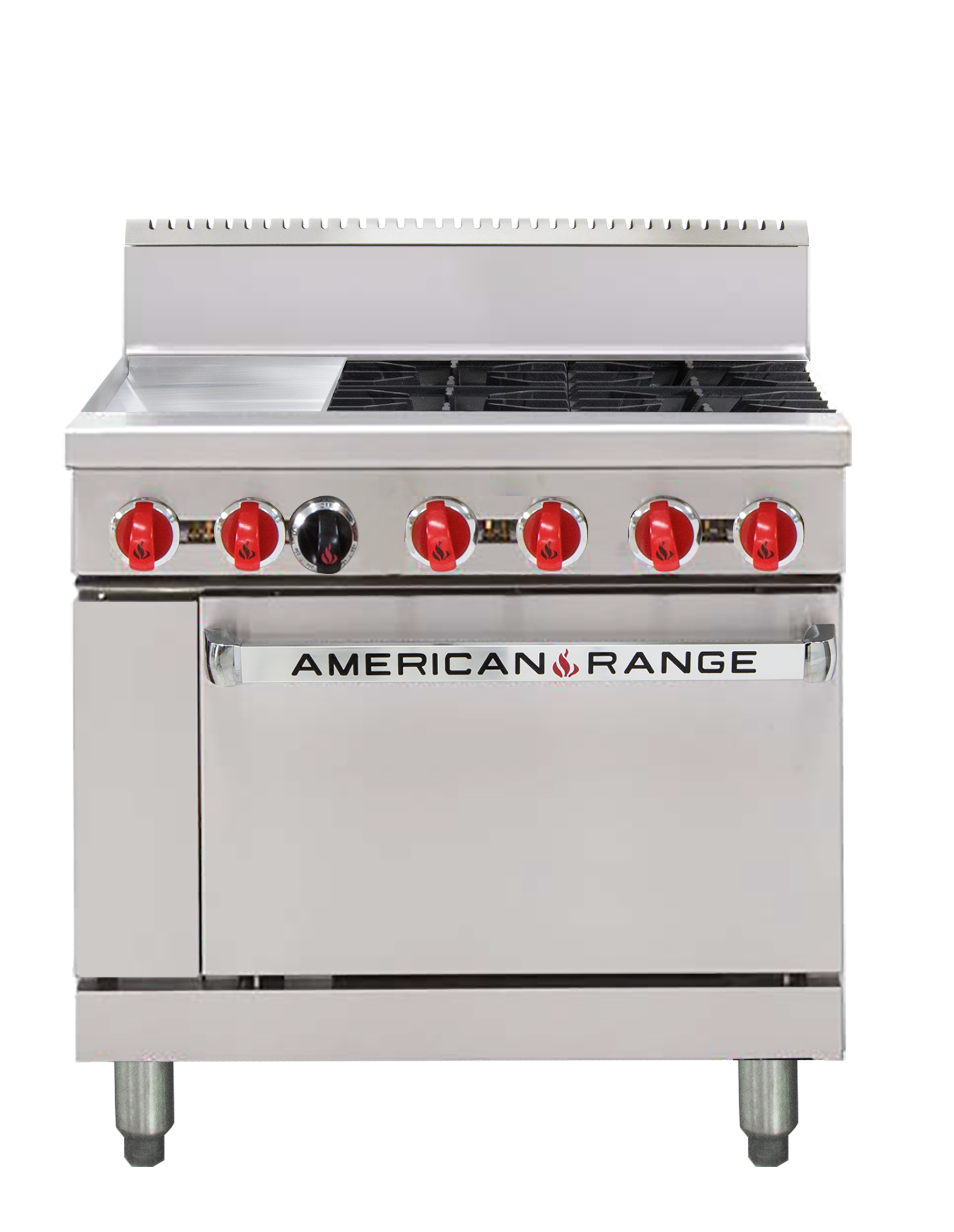 4 x Burner Top with Griddle Plate / Gas Oven 304mm wide griddle plate
