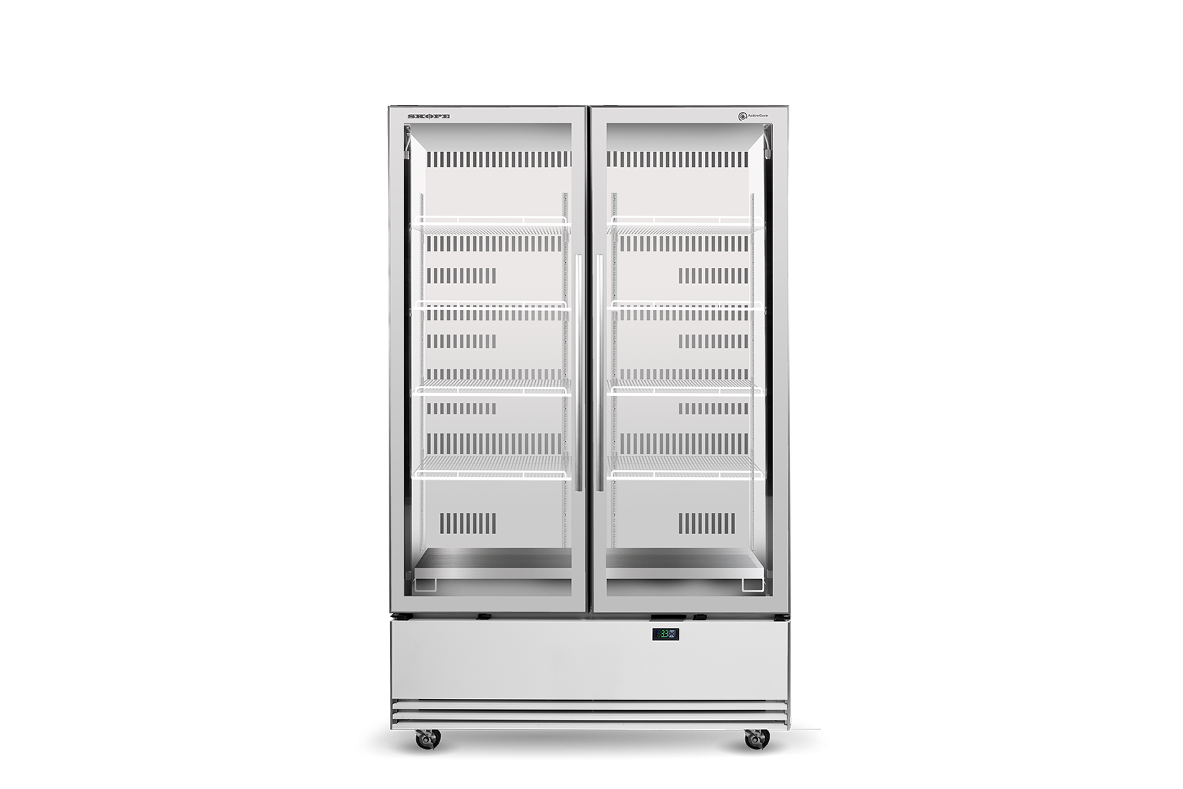 BME1200N-A 2 Glass Door Display or Storage Fridge