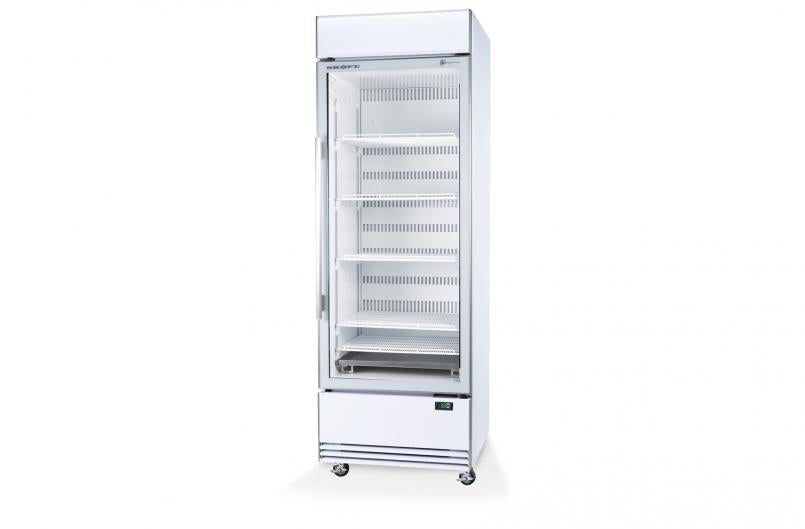 BME600N-AC 1 Glass Door Display or Storage Fridge, Lit Sign