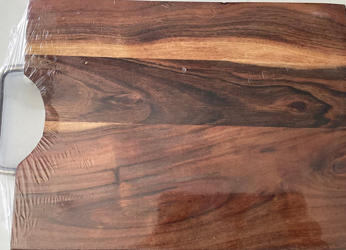 Acacia Rectangle SS Handle Chopping Board 12x9