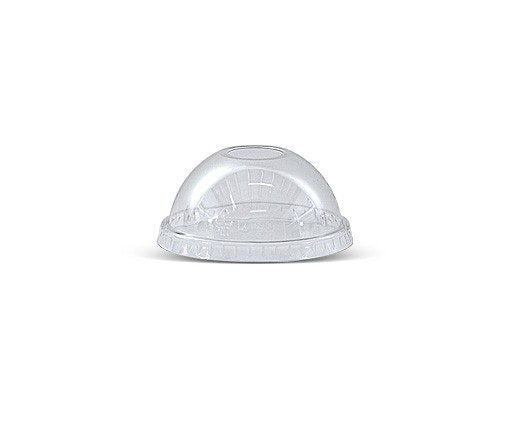 PET Dome Lid for 10oz 12oz Cups w Die Cut Hole