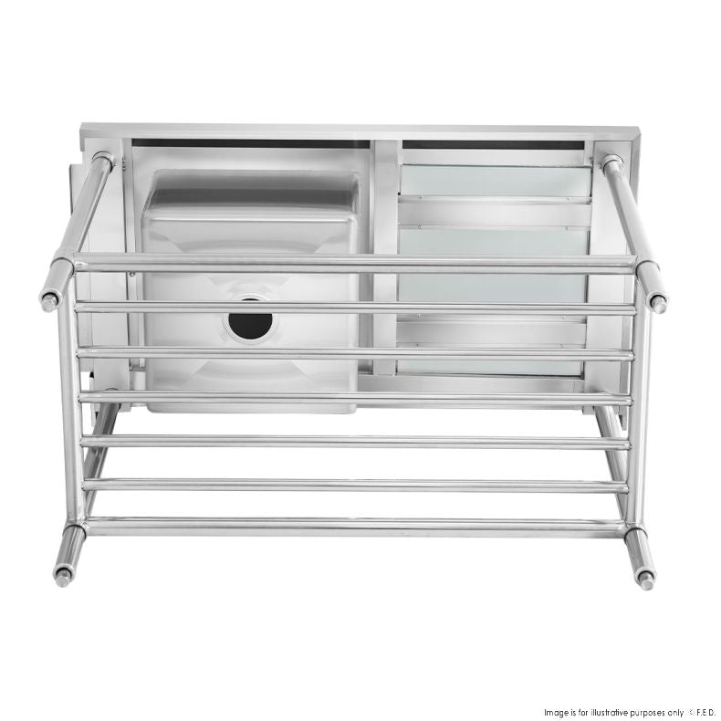 Single Sink Inlet Bench for Dishwasher - Left Handed 1200x700x900mm