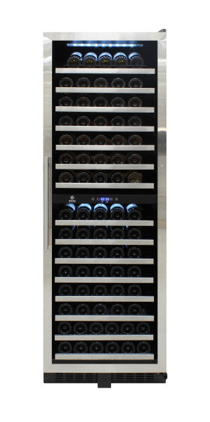 Vinotemp 155-Bottle Dual-Zone Wine Cooler Built in or Free standing