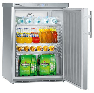 141 litres, Table height refrigerator, Single door, Stainless steel