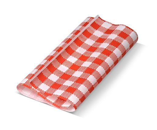 Red Check Printed Greaseproof Paper 200 Pcs