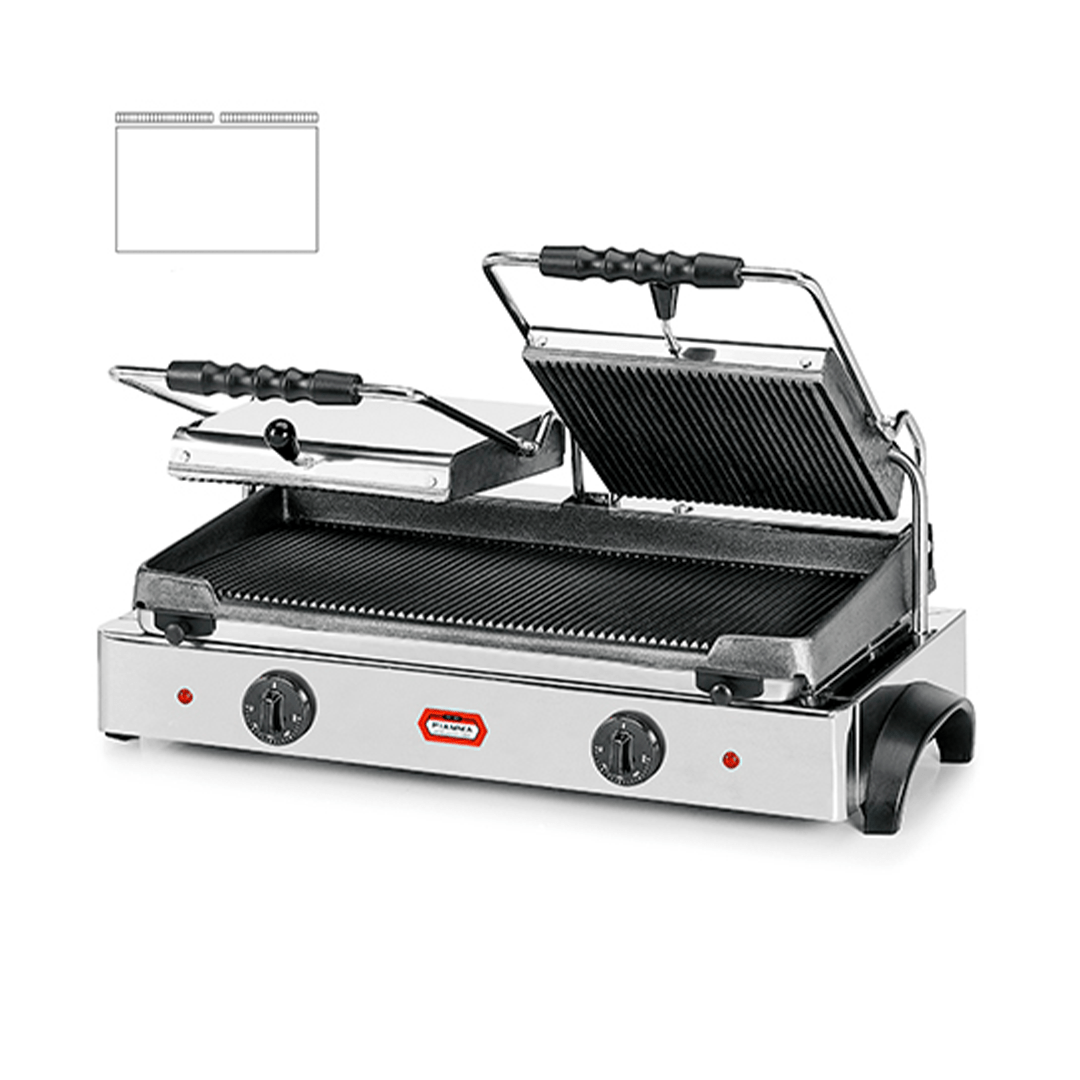 DOUBLE CONTACT GRILL - Grooved Upper/Smooth Lower Plates