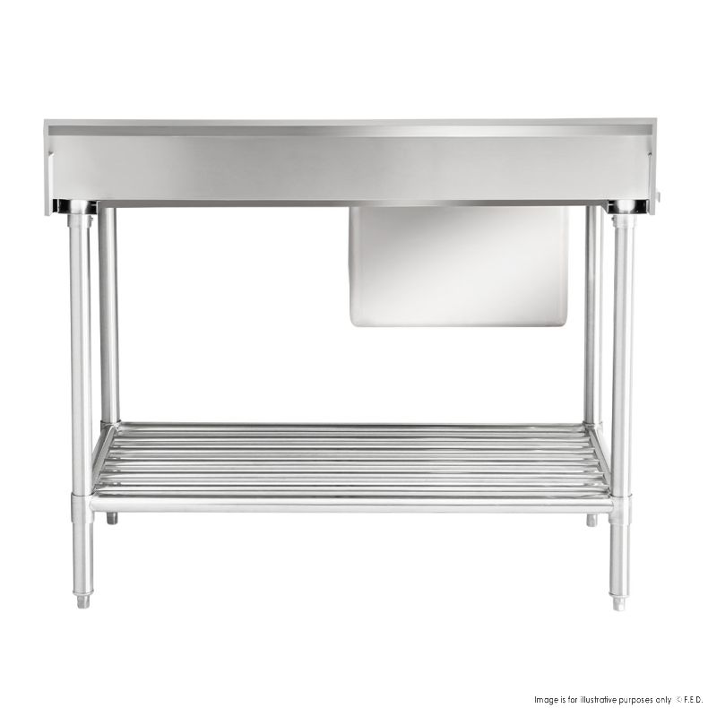 Single Sink Inlet Bench for Dishwasher - Left Handed 1200x700x900mm