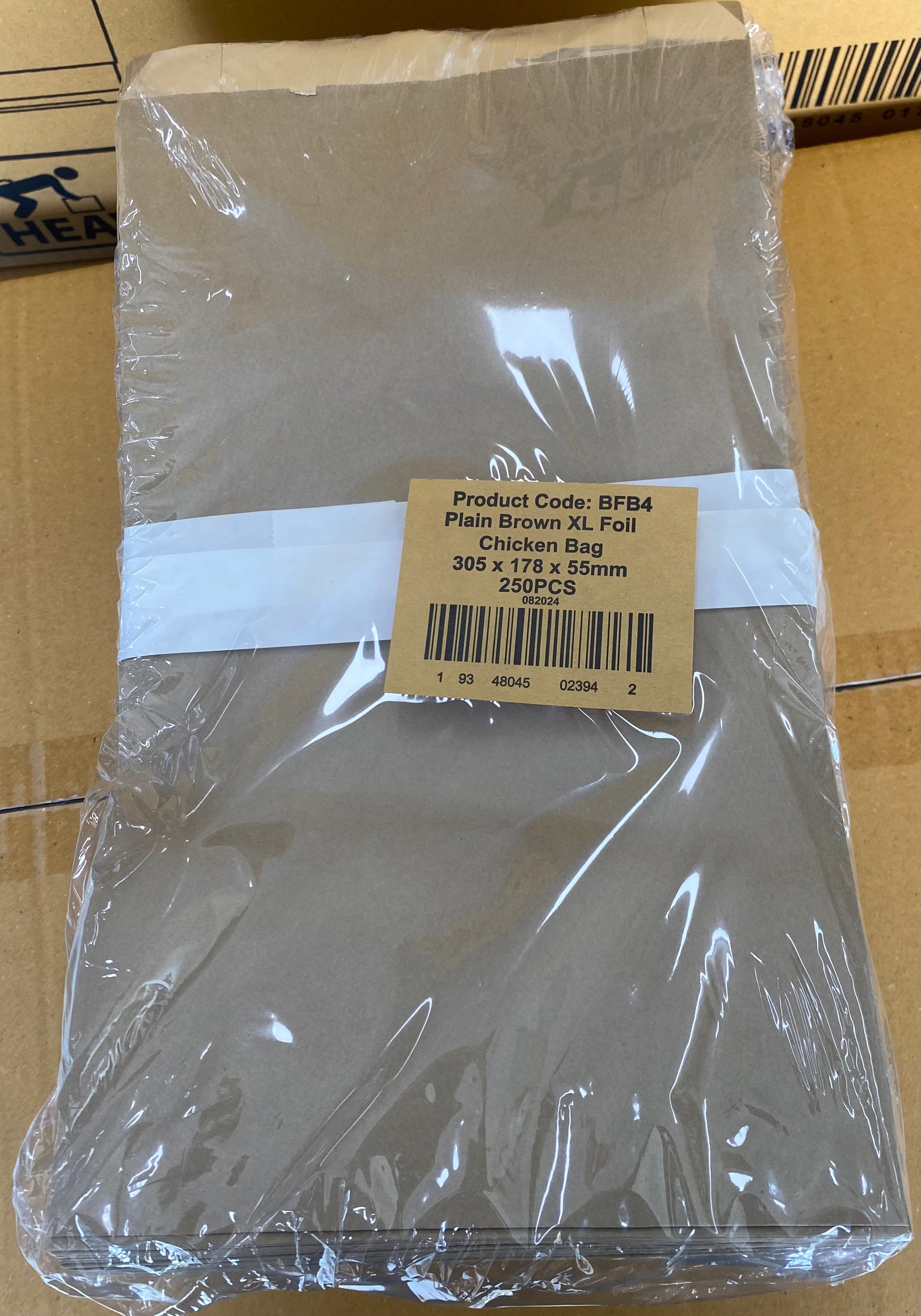 Plain Brown X-Large Foil Chicken Bag 250/PACK