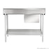 Single Sink Inlet Bench for Dishwasher - Left Handed 1200x700x900mm