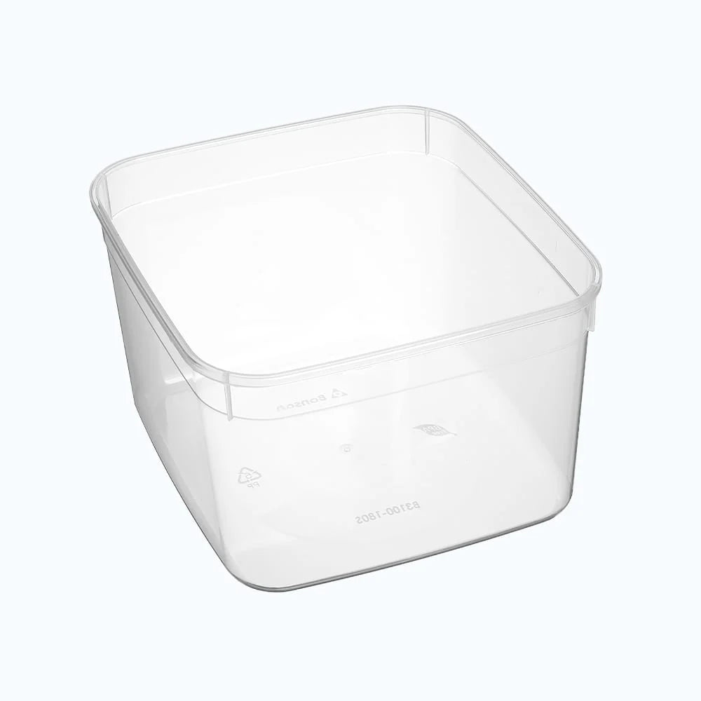 PP Square Storage Containers 3.1ltr Clear with Lid 1PCS
