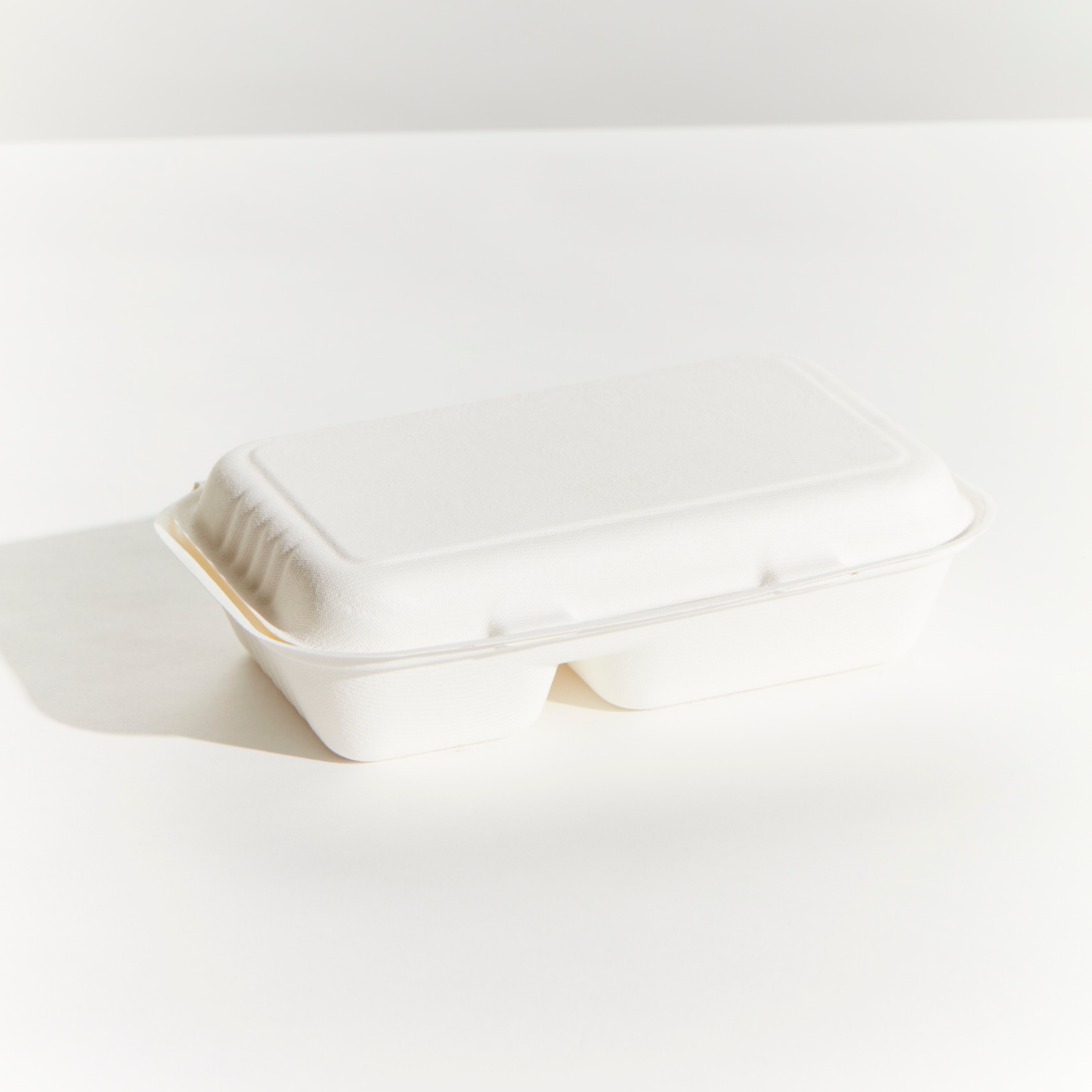 Sugarcane 2 Comp Large Snack Box - White