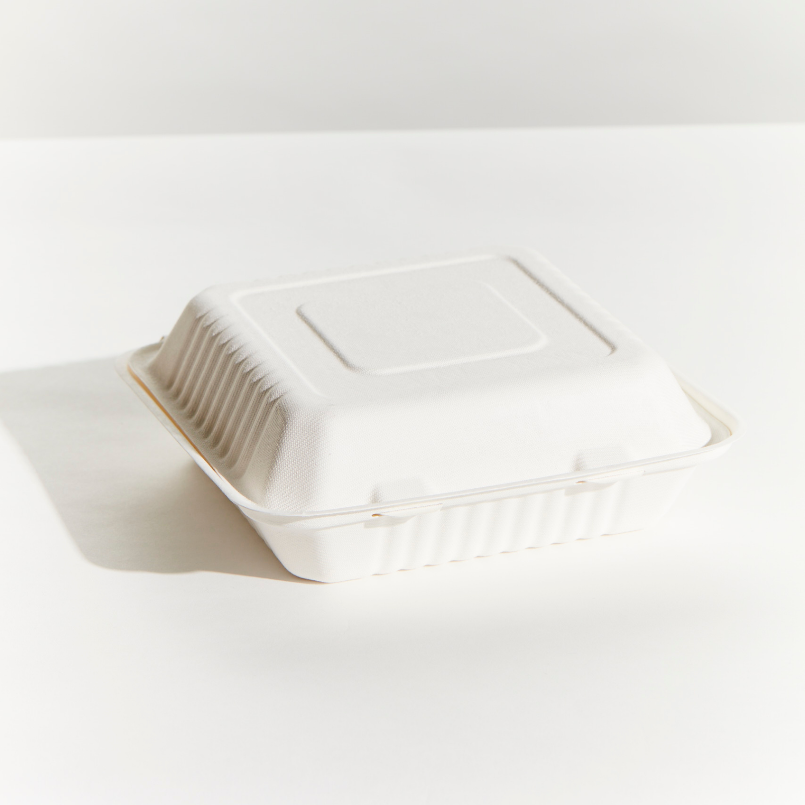 Sugarcane Large Dinner Box - White (50Pack)