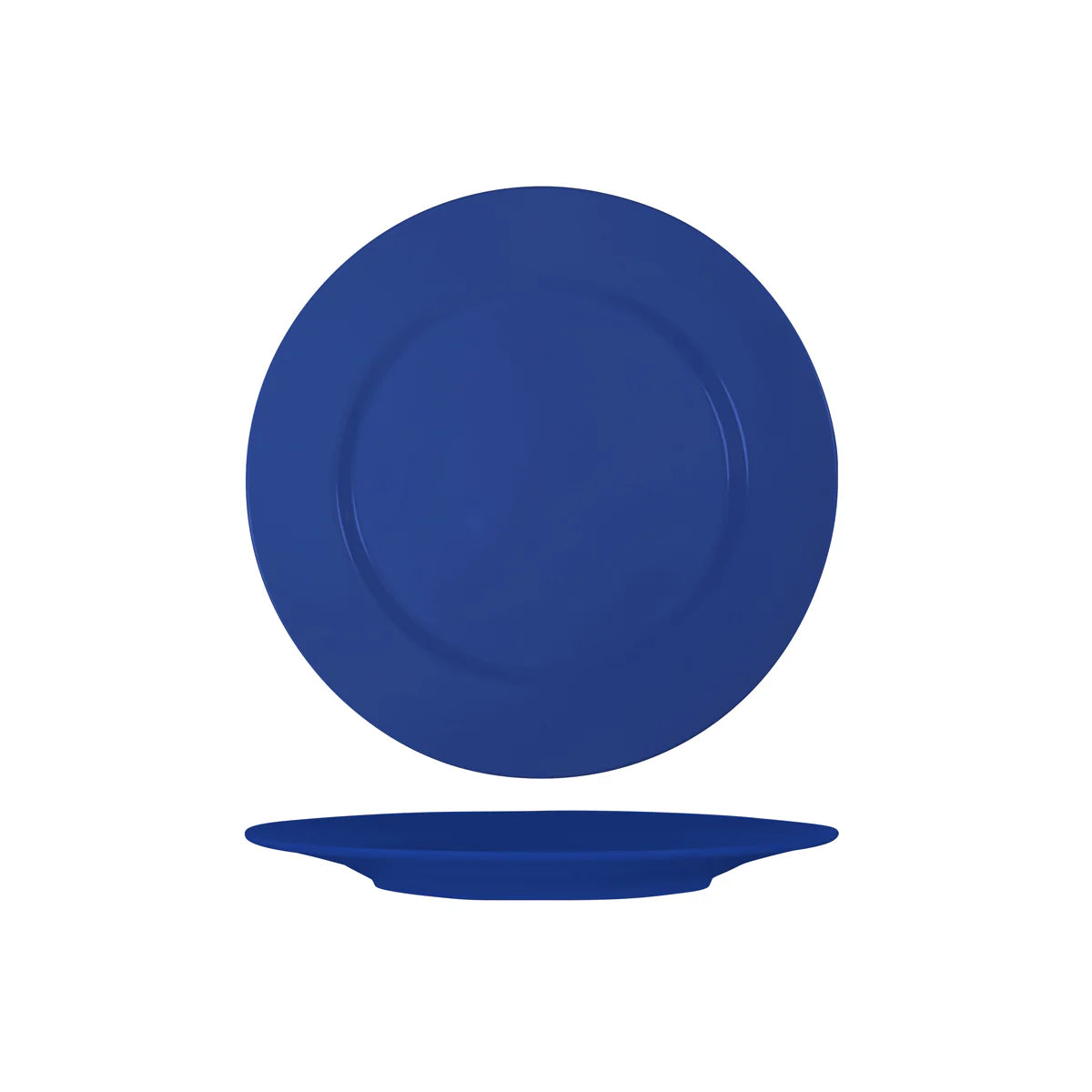 Blue Round Plate with Flat Rim 230mm