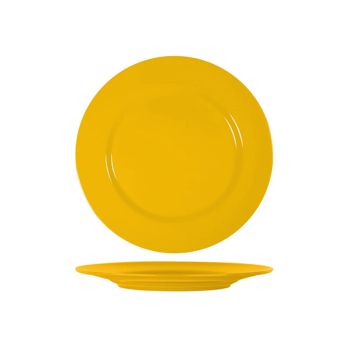 Yellow Round Plate with Flat Rim 254mm