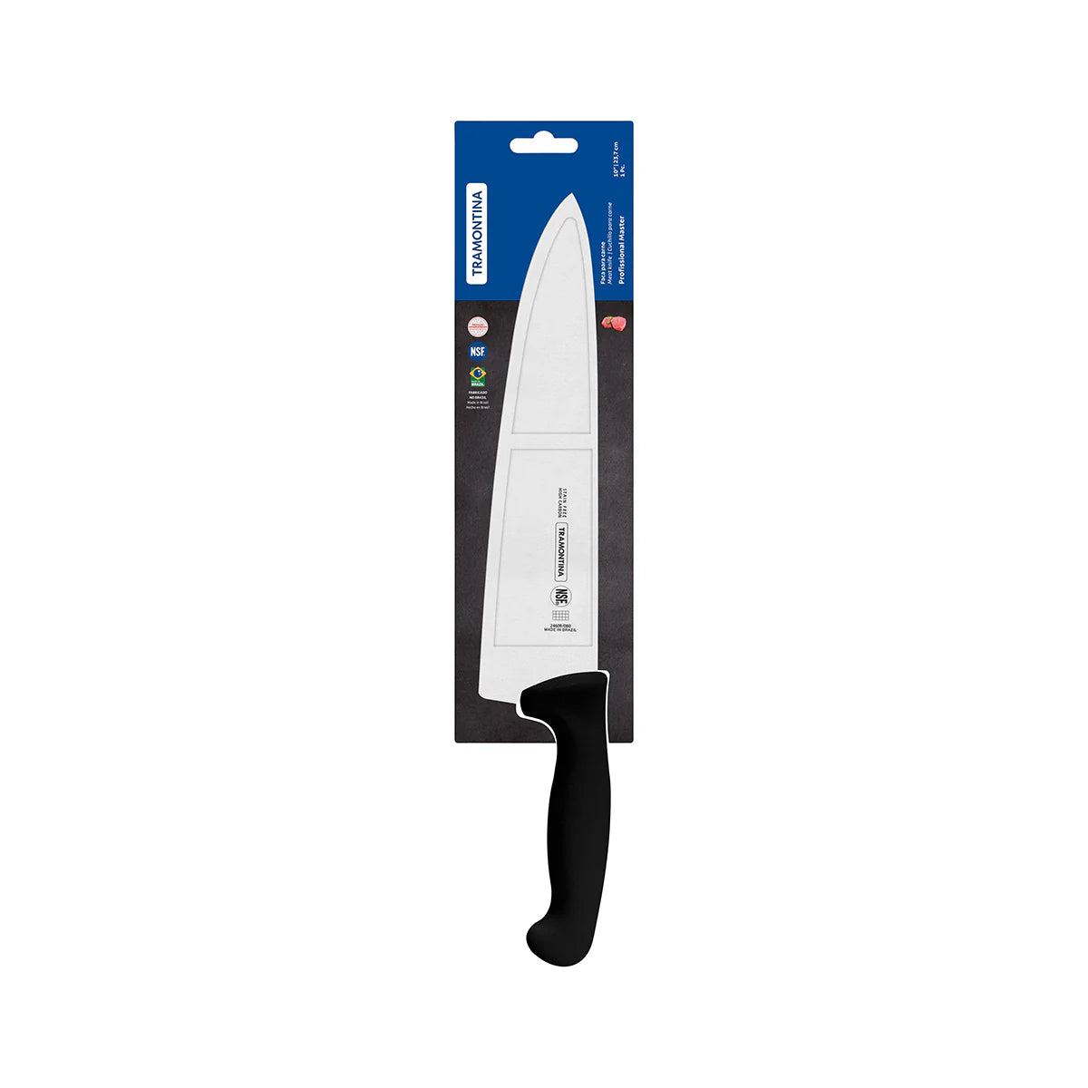 Professional Master Black Chef's Knife Extra Wide with Straight Edge 250mm