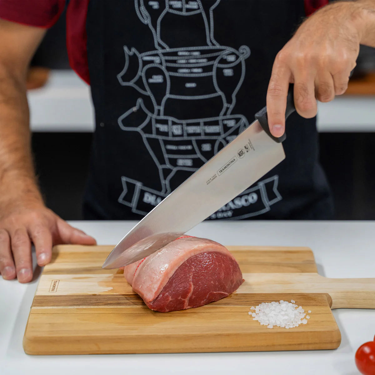 Professional Master Black Chef's Knife Extra Wide with Straight Edge 250mm