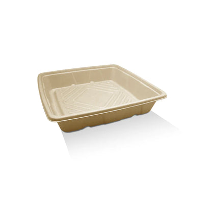 Sugarcane Unbleached Catering Platter 10" With Clear Lid