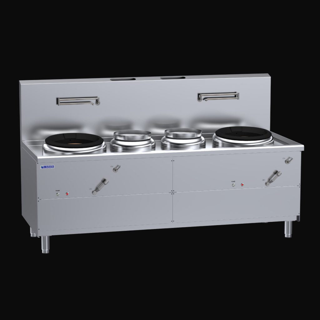 WV-1A2P1A 2 Hole Fo San Wok with two centre pots