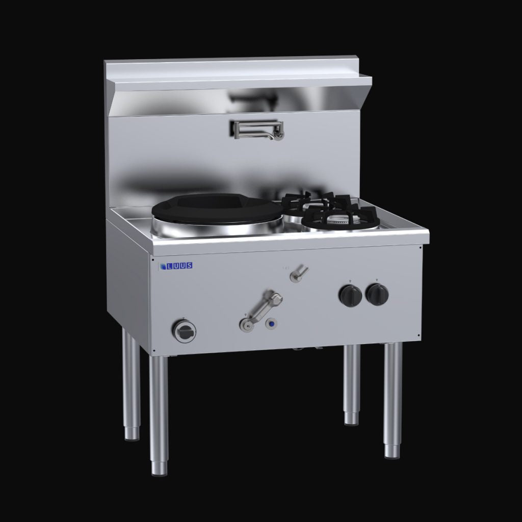 WZ-1C2B 1 Hole 2 Side Burner Compact 333mm Waterless Wok