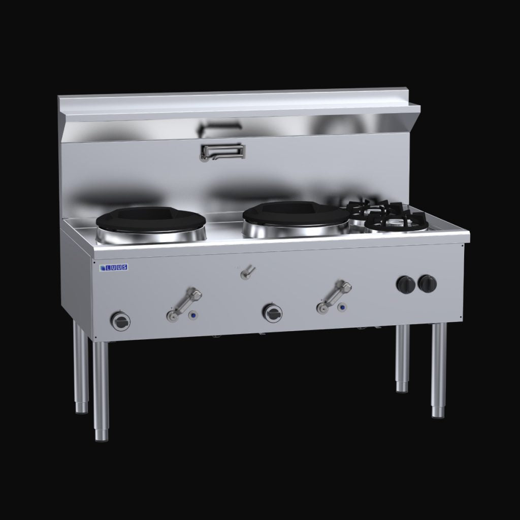 WZ-2C2B 2 Hole 2 Side Burner Compact 333mm Waterless Wok