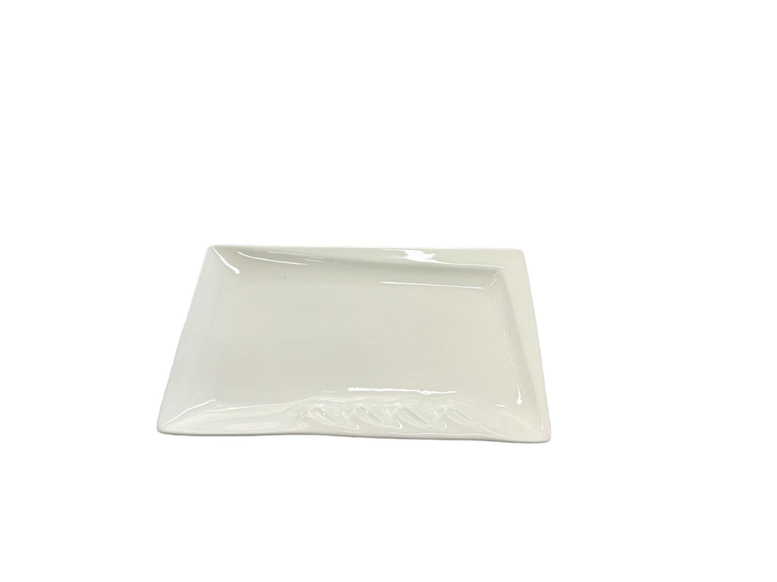 White Ceramic Rectangle Dinner Plate 26x16cm