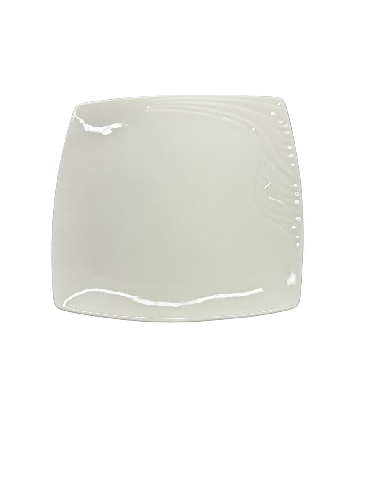 White Ceramic Square Dinner Plate 20cm