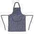 Whites Butchers Apron Navy Stripe with Pocket