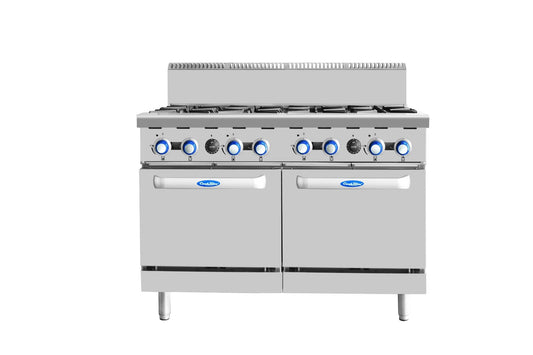 8 BURNERS WITH OVEN LPG AT80G8B-O-LPG