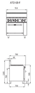 6 BURNER WITH OVEN W914 X D790 X H1165 | COOKRITE 1 ATO-6B-F-LPG