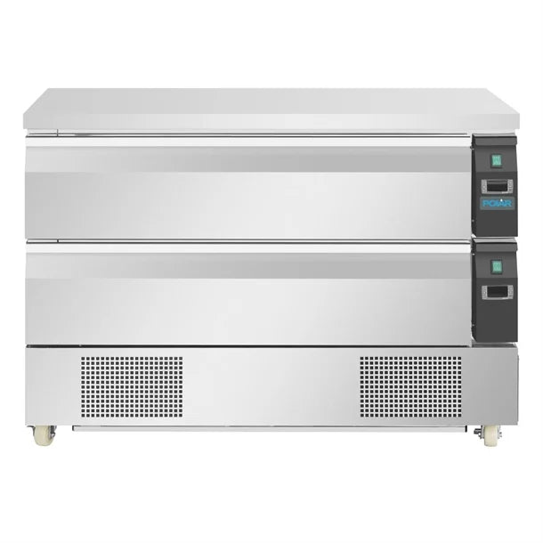 Polar U-Series Double Drawer Counter Fridge Freezer 6xGN