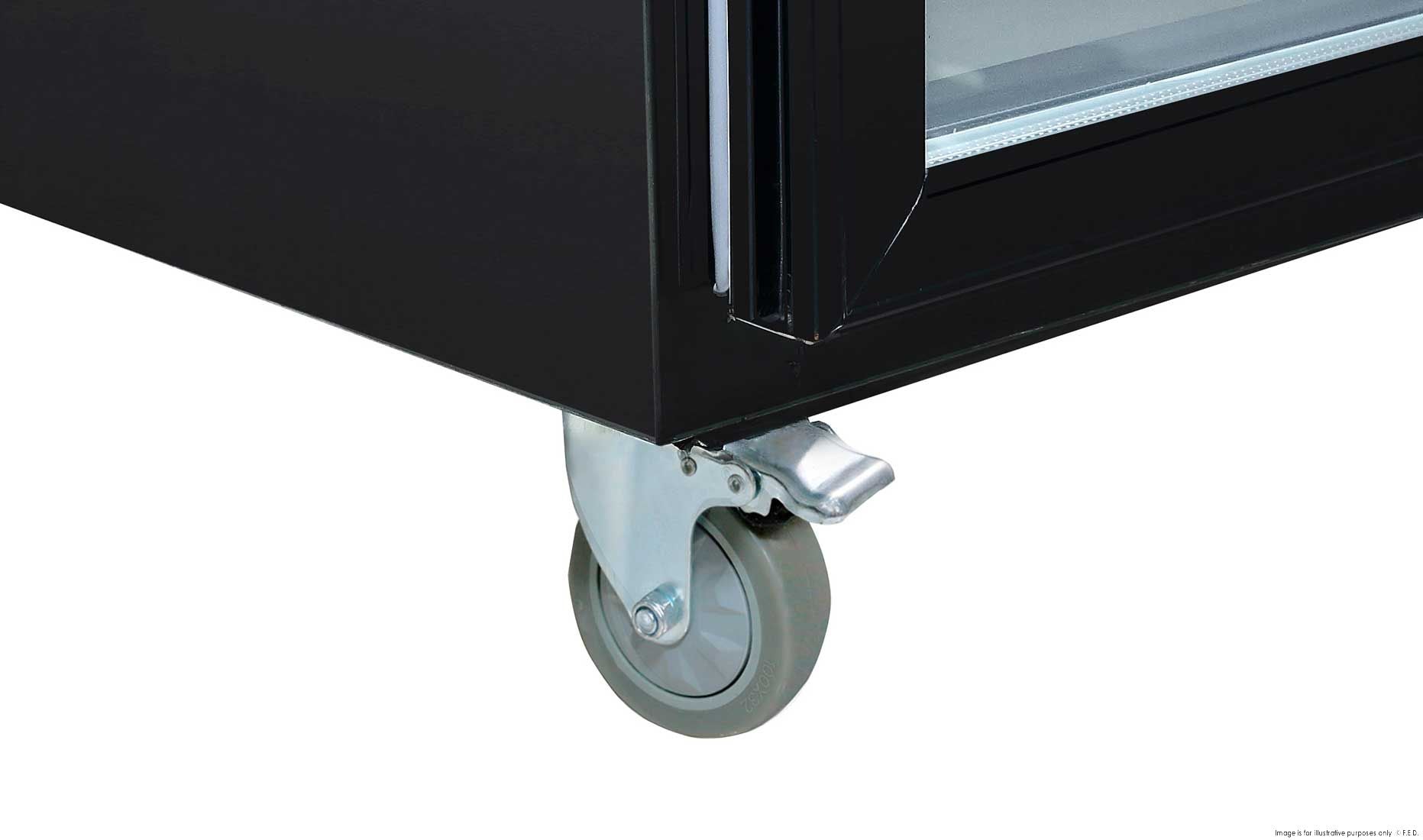 Single Glass Door Upright Fridge Black Stainless Steel - SUCG500B